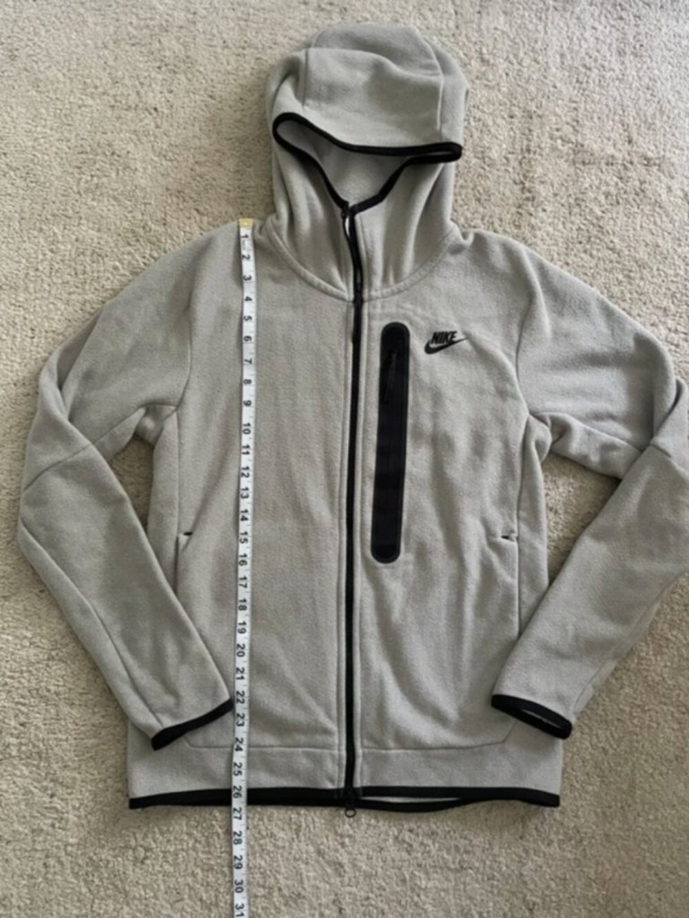 Nike Tech Fleece Men Size S Winterized Hoodie Cobblestone Black Pristine VNDS - Picture 7 of 16